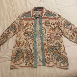 Zara satin button down top